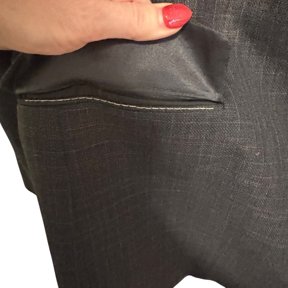 Tommy Hilfiger Mens 44R Dark Gray Brown Black‎ Plaid Jacket Blazer Dress Coat - Picture 4 of 9